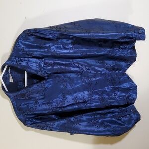 Liz Baker Floral Long Sleeve Satin Blouse Chest pit-pit 27" Size tag removed